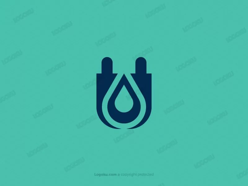 Logotipo De Tapón De Gota De Agua Con Letra U