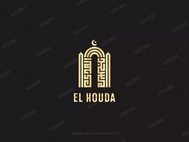 El Houda Square Kufic Kalligraphie-Logo