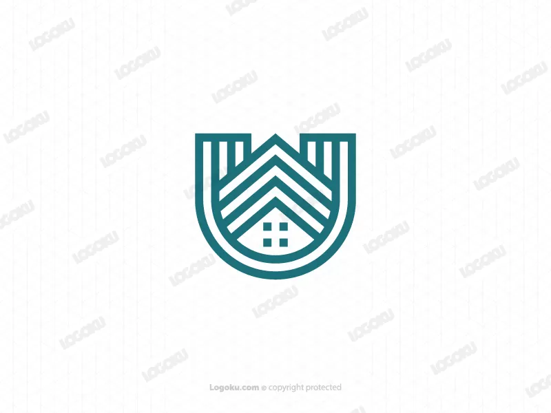 Simple Letter U Home Logo