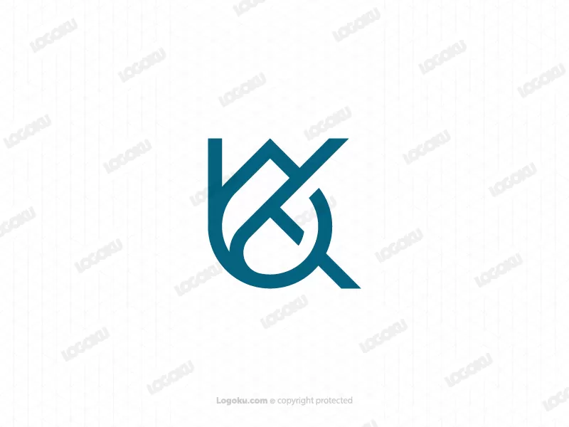Simple Letter K Water Drop Logo