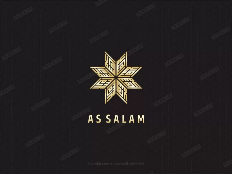Als Salam Square Kufic Kalligraphie-Logo