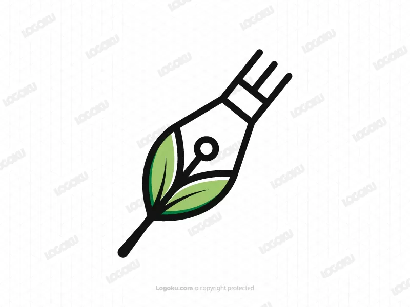 Logotipo De La Pluma De Hoja
