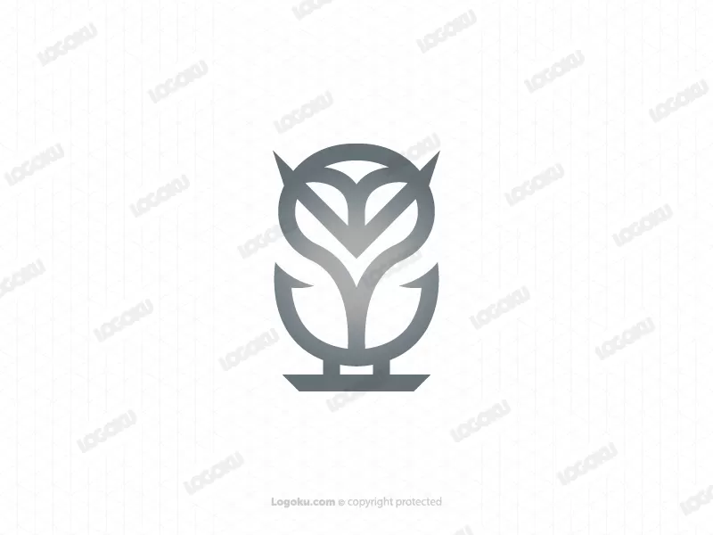 Einfaches silbernes Eulen-Logo