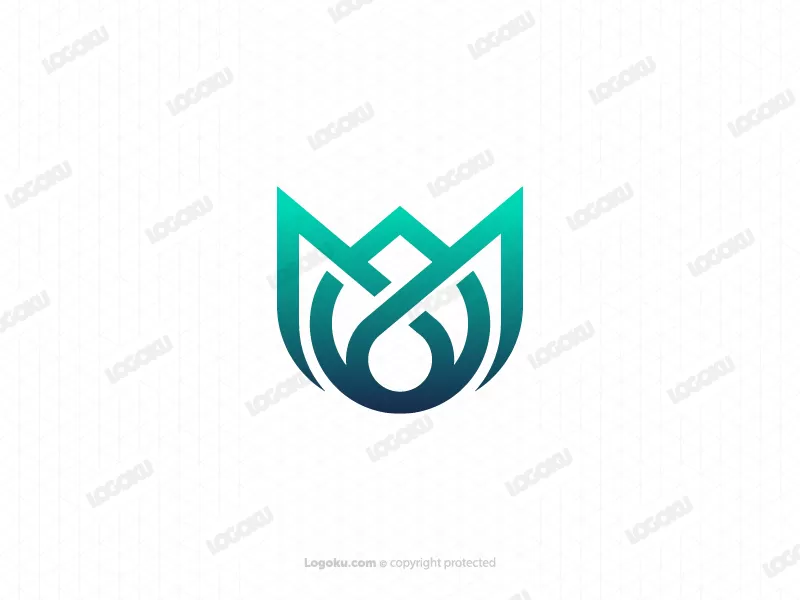 Natürlicher Buchstabe M Wassertropfen-Logo