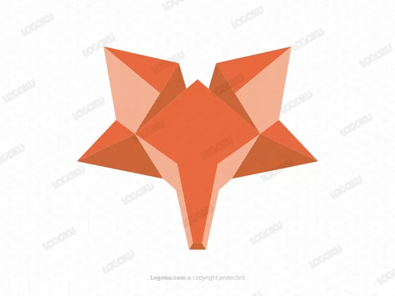 Logotipo De Origami Del Zorro Rojo