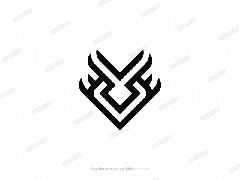 Letra Yv Logotipo De Búho