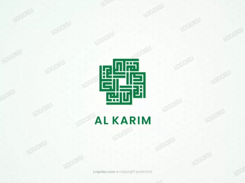 Logotipo De Caligrafía Cúfica Cuadrada De Al Karim