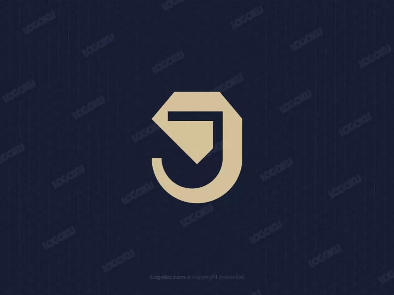 Einfaches Diamant-Buchstabe-J-Logo