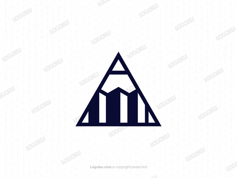 Pencil Building Triangle Logo