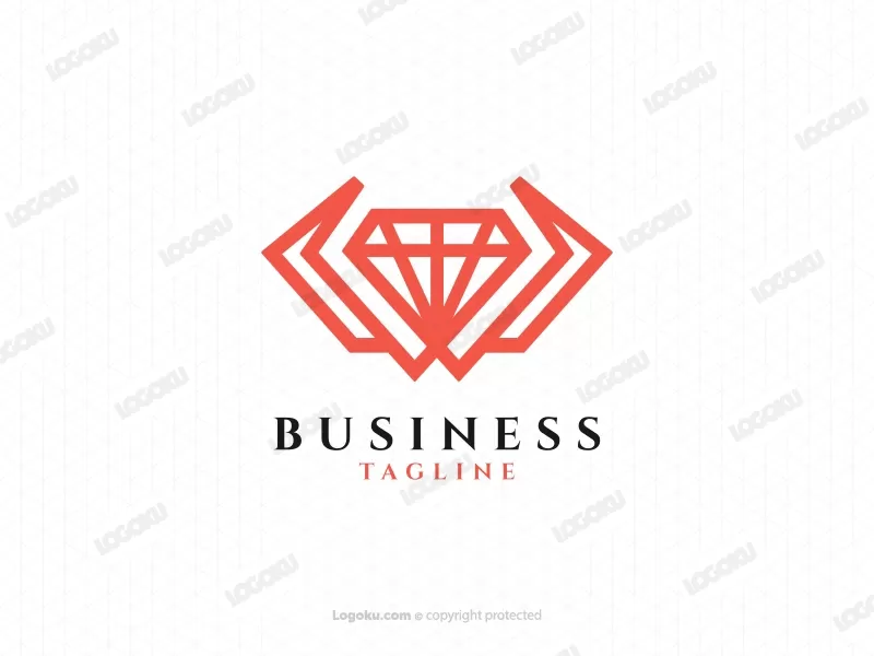 Logo élégant En Diamant Brillant W