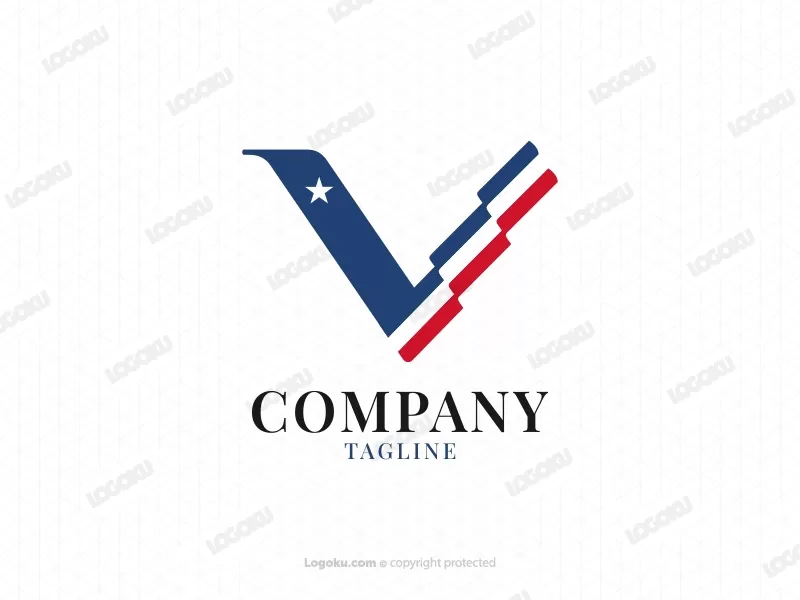 Amerikanisches V-Flaggen-Logo