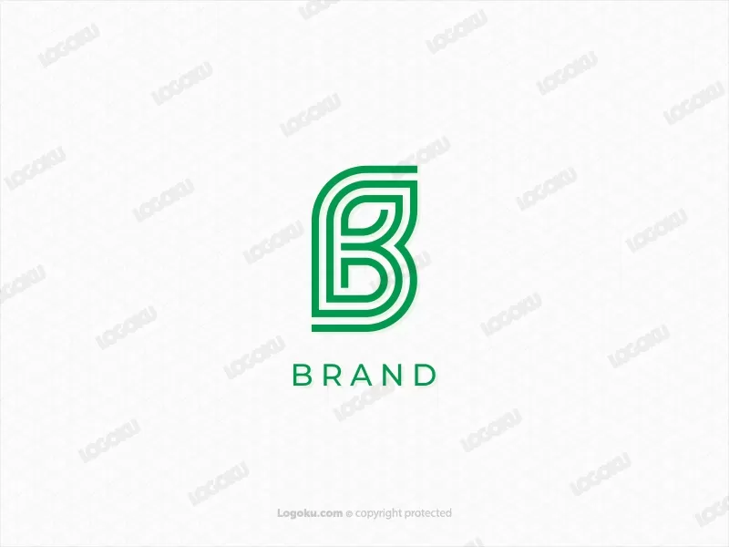 Buchstabe B minimalistisches Monoline-Logo