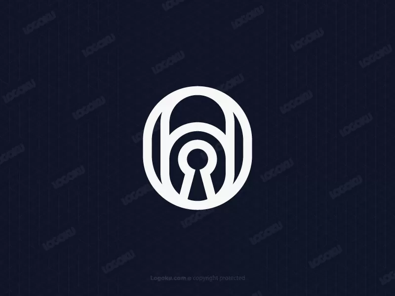 Unique Keyhole Letter O Logo
