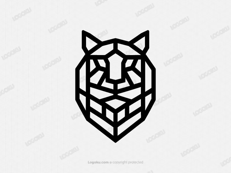 Logotipo Geométrico De Cara De Tigre