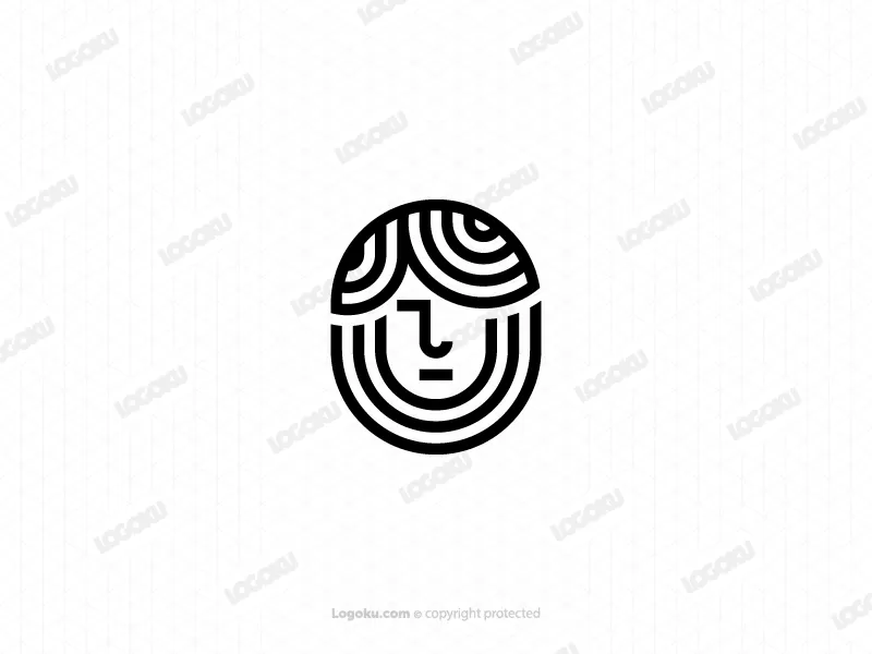 Monoline-Mann-Gesichts-Logo