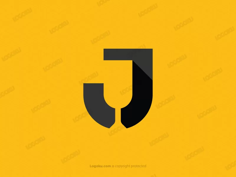 شعار حرف J الزجاجي