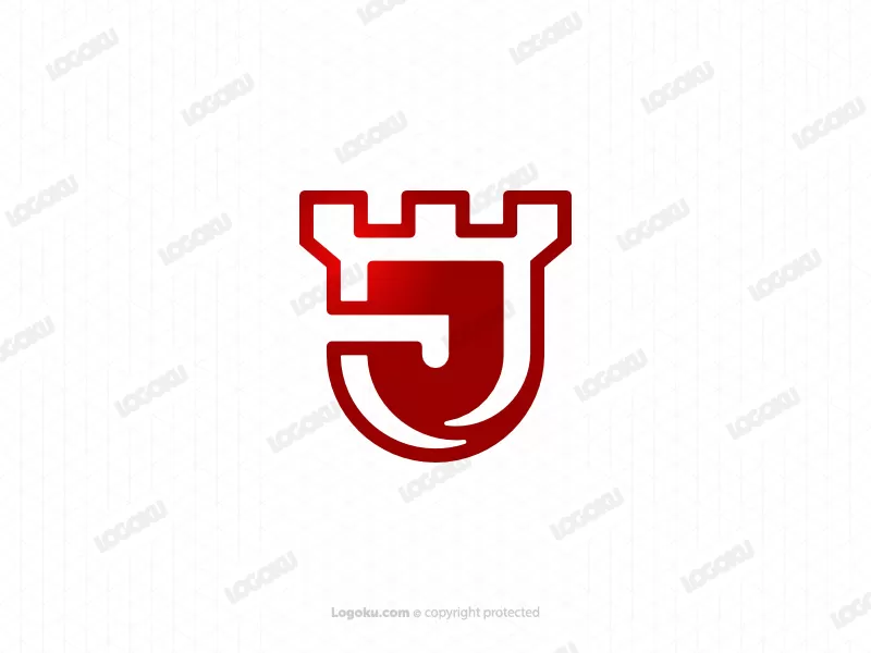 J Letter Castle Tower Logo