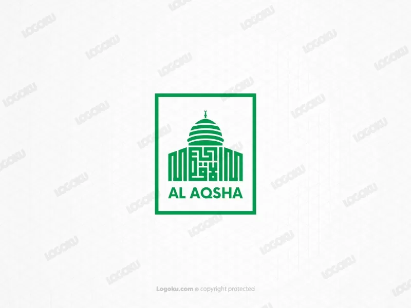 Al Aqsha modernes quadratisches kufisches Kalligraphie-Logo