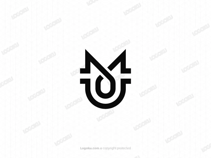Logotipo Simple Del Monograma De La Letra Mu Um