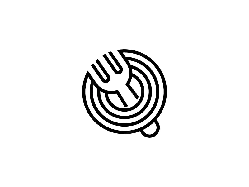 شعار شوكة حرف Q