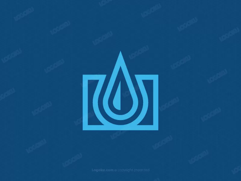 حرف U شعار قطرة الماء الطبيعية