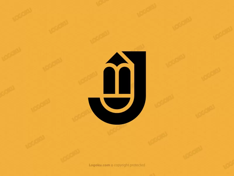شعار حرف J بالقلم الرصاص
