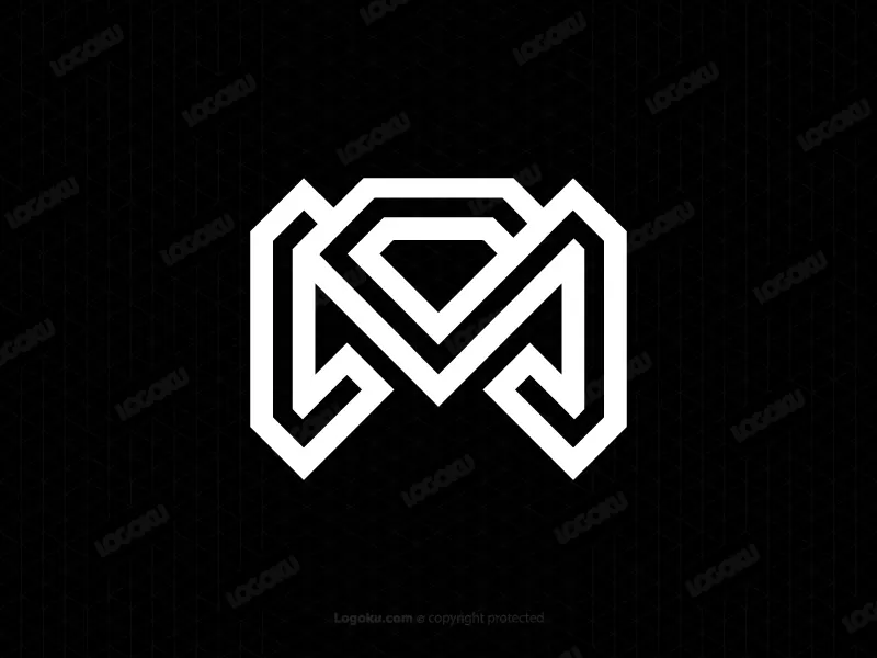 Minimalistisches Buchstabe-M-Diamant-Logo