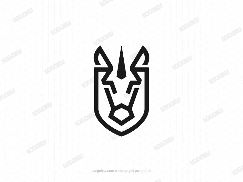 Logotipo Del Escudo De Unicornio