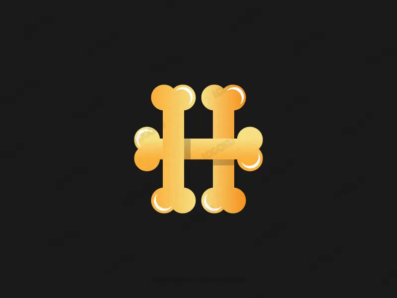 شعار حرف H على شكل عظمة