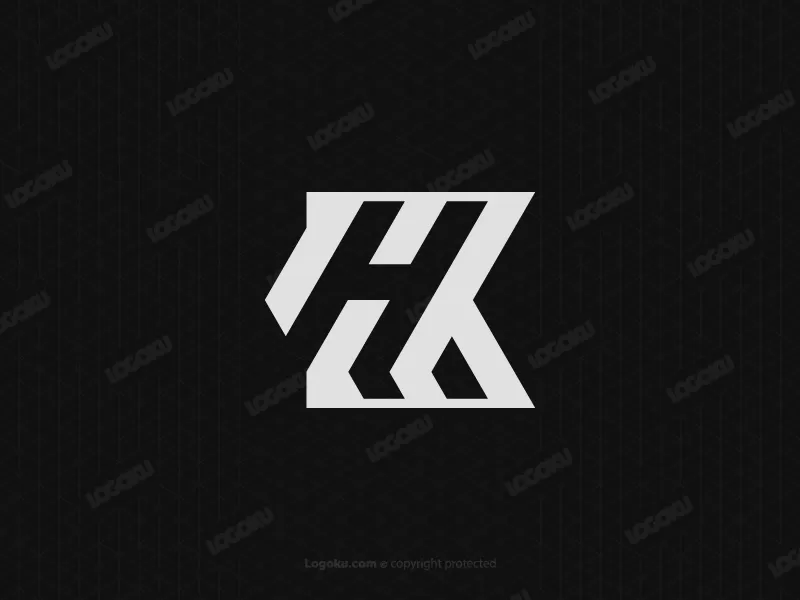 Logo Monogramme Lettre Kh