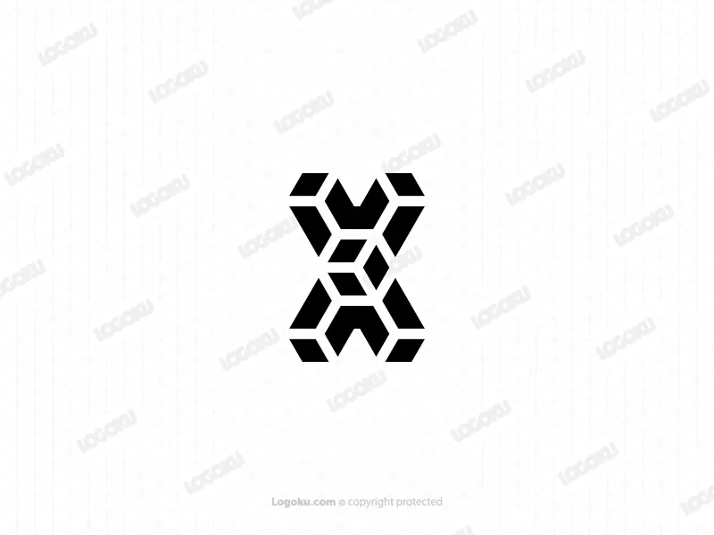 Logotipo De Cubo Letra X