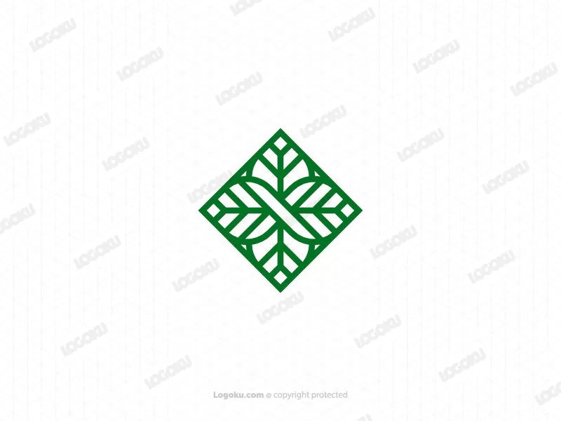 Logo De Décoration De Feuille Lettre X
