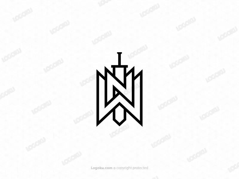 Wn Lettera Nw Logo Spada Iniziale