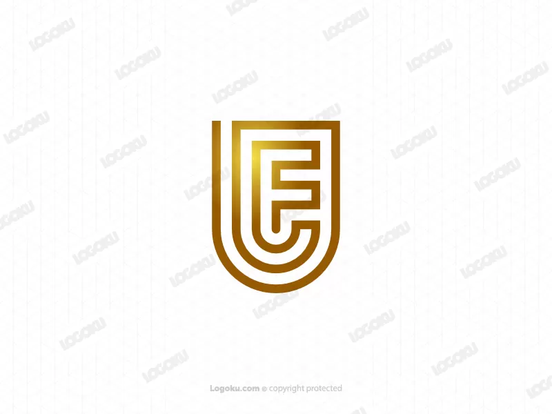 Logotipo De Seguridad De Escudo De Letra F