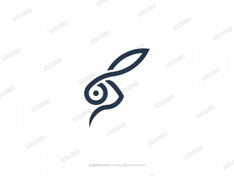 Minimalistisches Kaninchen-Musik-Logo