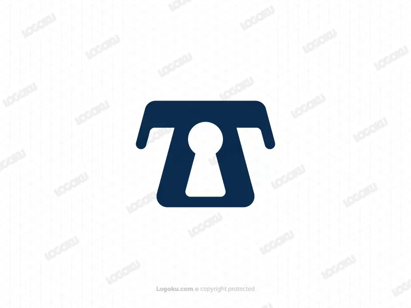 Minimalistisches Schlüsselloch-logo Mit Buchstabe T