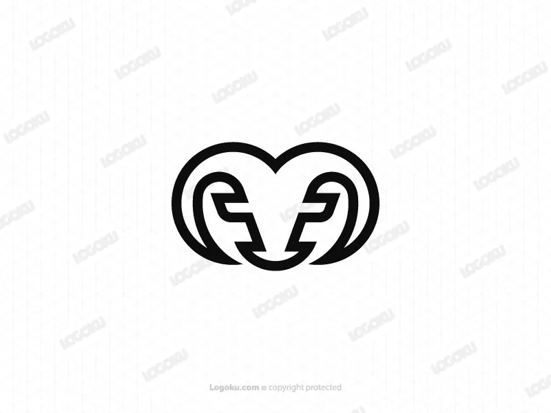 Unique Ram Letter M Logo