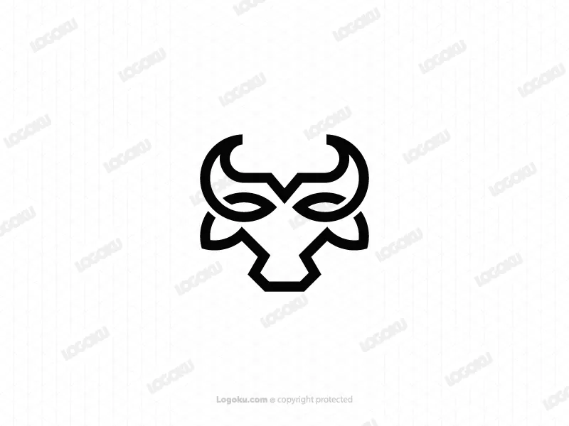 Logotipo De Cabeza De Toro Negro Fuerte