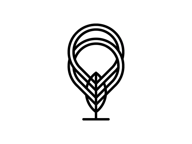 Logotipo De Ubicación Del Pin De Hoja