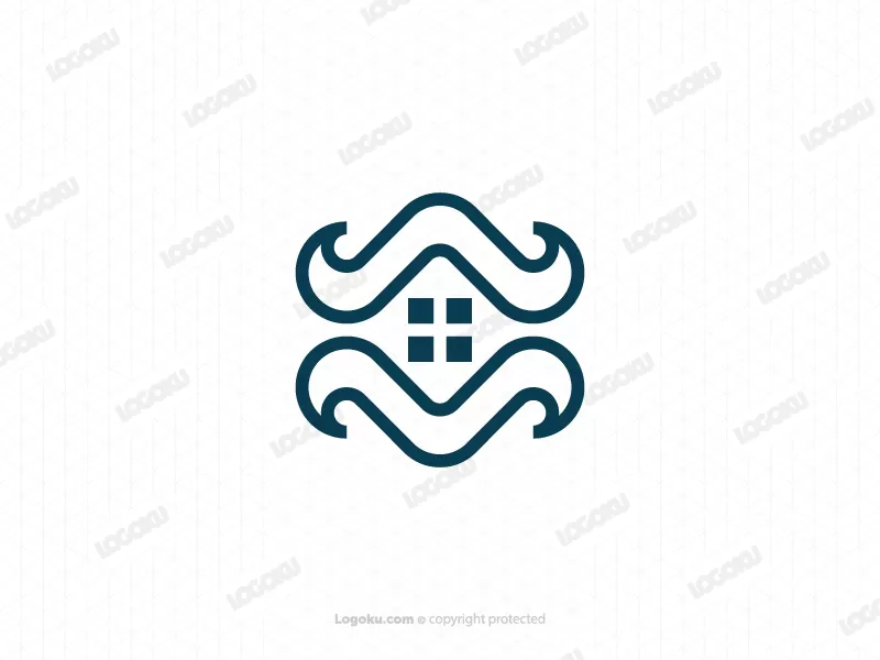 Immobilier Lettre V Ambigram Logo