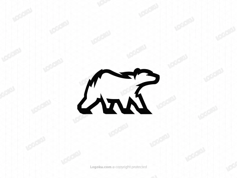 Un logo di un orso nero