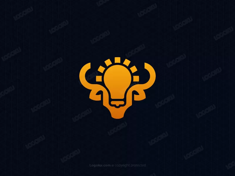 Logotipo Moderno De Toro Inteligente