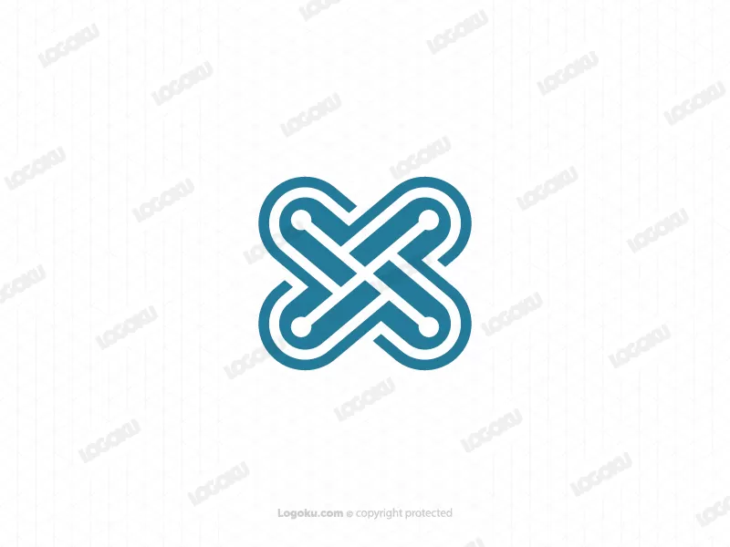 Logotipo De Tecnología Letra X Único