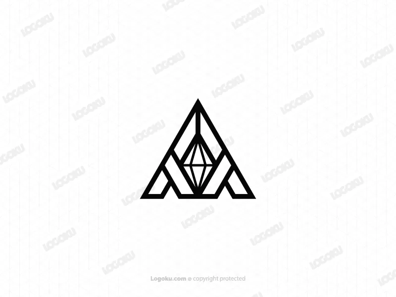 Letra Abstracta A O V Logotipo De Diamante