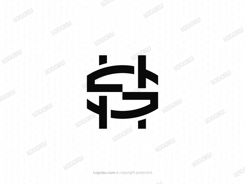 Logotipo Del Monograma De La Letra Hs Sh