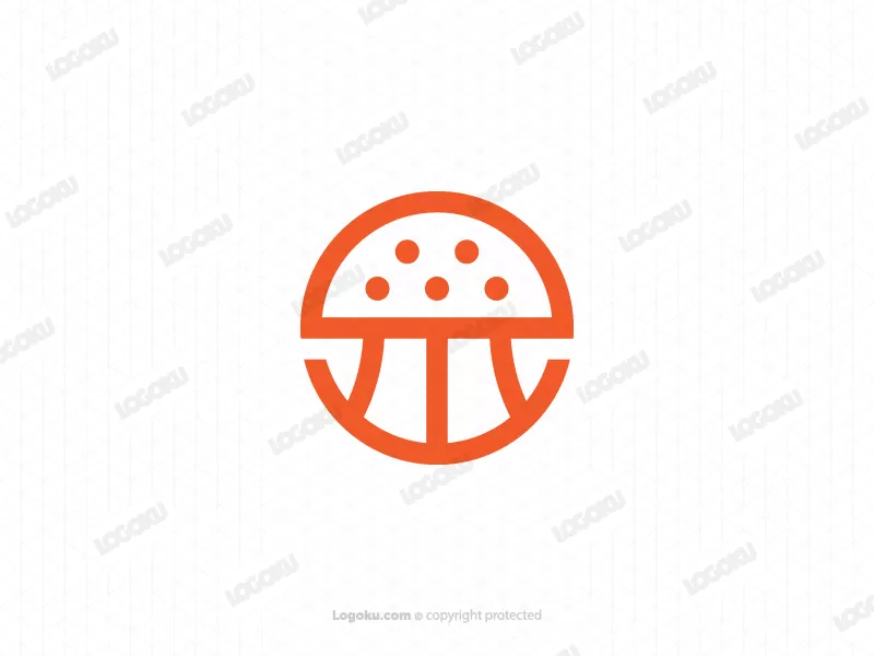 Logo De Basket-ball Aux Champignons