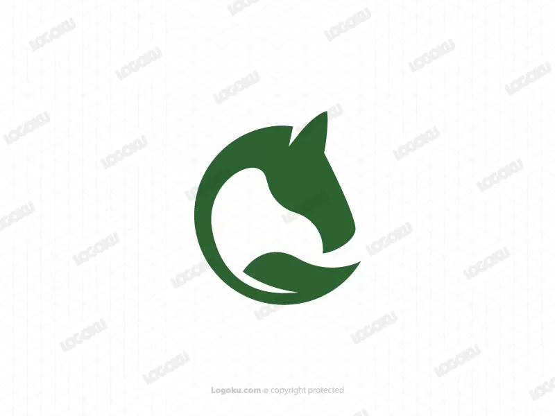 Un logo a forma di cavallo foglia