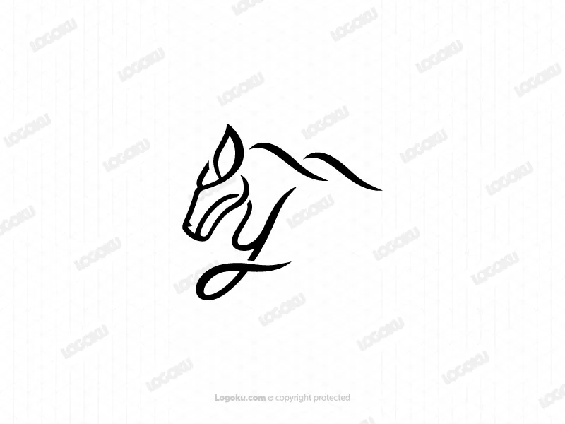 Beau logo élégant de cheval noir
