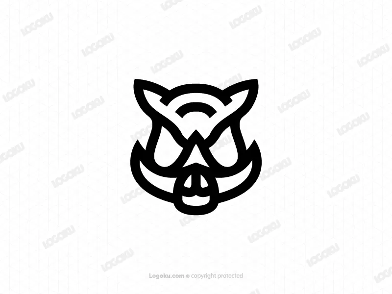 Un logo di un maiale nero