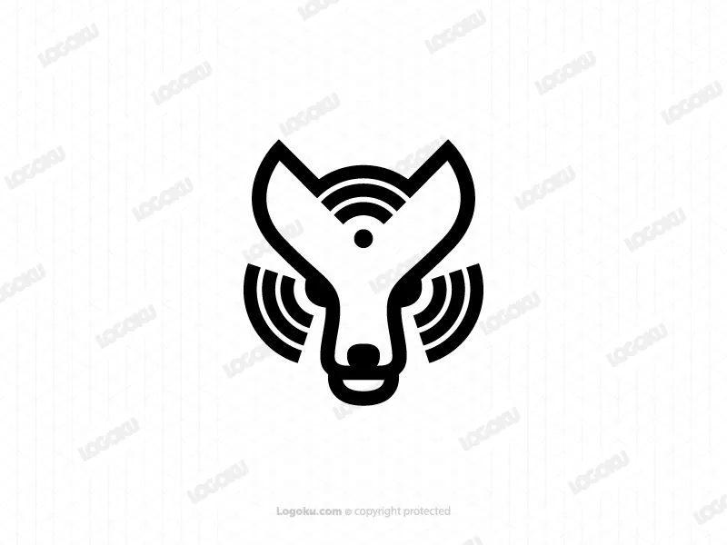 Tête du logo cool du loup noir